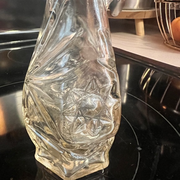 Anchor Hocking Prescut Clear Cruet & Stopper (Star of David Pattern) - Picture 4 of 6